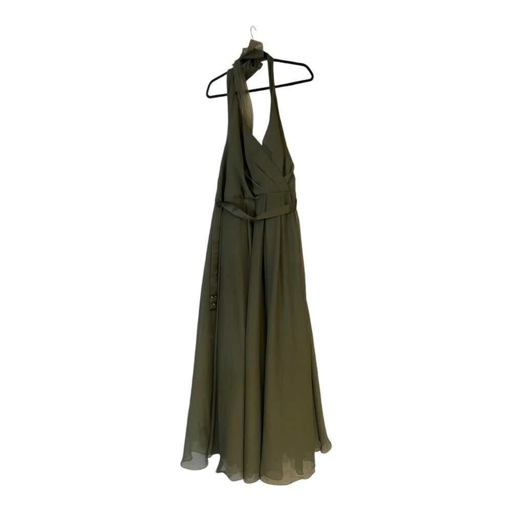 White by Vera Wang Sage Green Halter Wedding Dress - Picture 10 of 10
